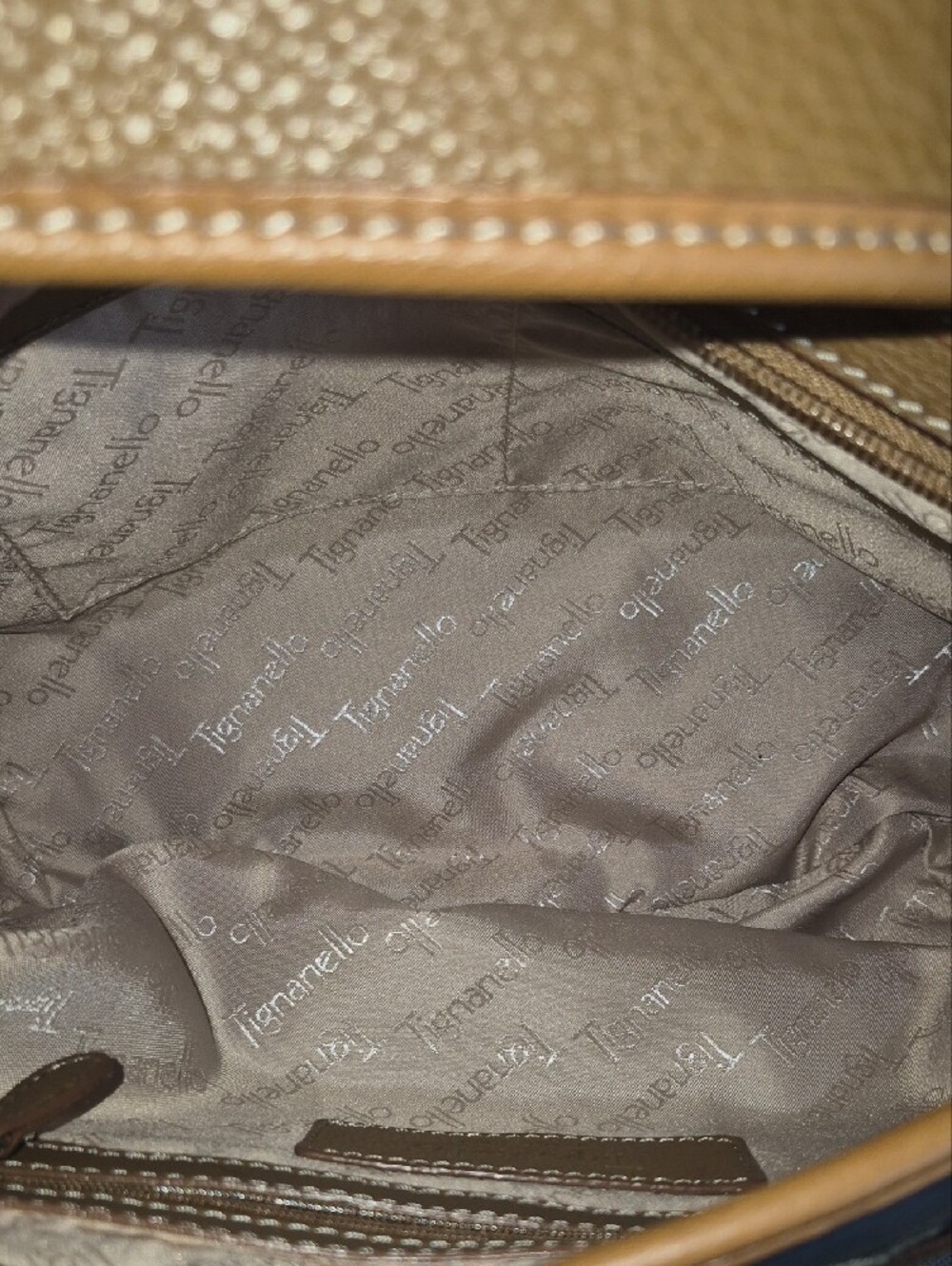 Tignanello Patchwork Multicolor Leather Shoulder Bag - Tan Strap - Picture 7 of 10